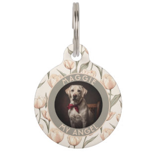 Cute Animal Lover Gift Tulip Print Pet Tag