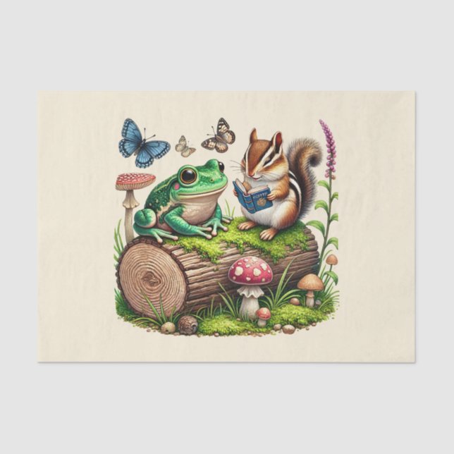 Cute animal lovers decoupage  tissue paper (Front)