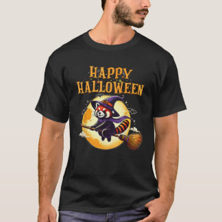Cute Animal lovers Red Panda Witch Hat celebrating T-Shirt