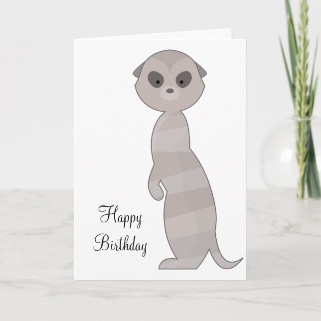 Cute Animal Meerkat Card (Front)