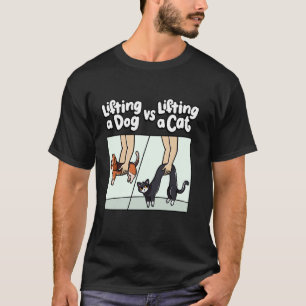 Cute Animal Meme Lifting a Dog vs. Lifting a Cat T-Shirt