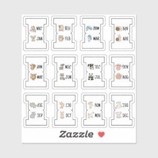 Cute Animal Monthly Index Tab Page Divider Folding