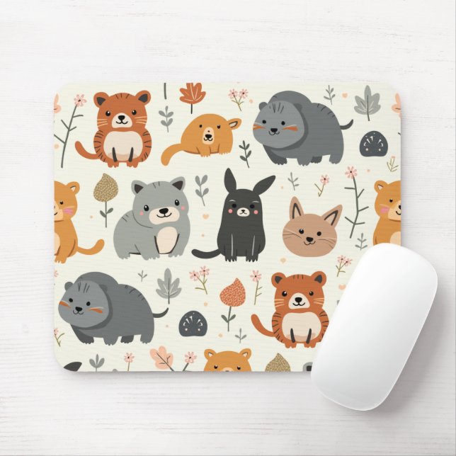 cute animal mouse pad (With Mouse)