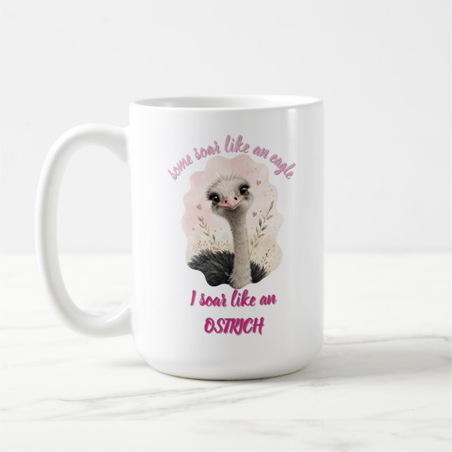 Cute Animal Mug, Funny Ostrich Coffee Cup (Left)