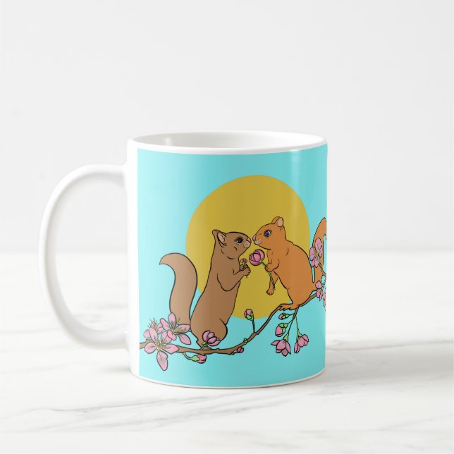 Cute animal mug with squirrels (Left)