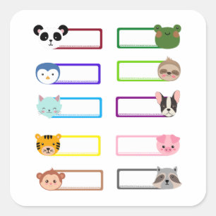 CUTE ANIMAL NAME TAG STICKERS