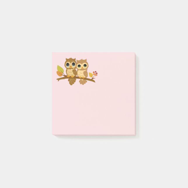 Cute Animal Owl Post-it® Notes (Front)