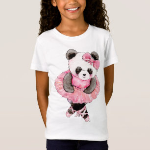 Cute Animal Panda Ballerina Watercolor T-Shirt