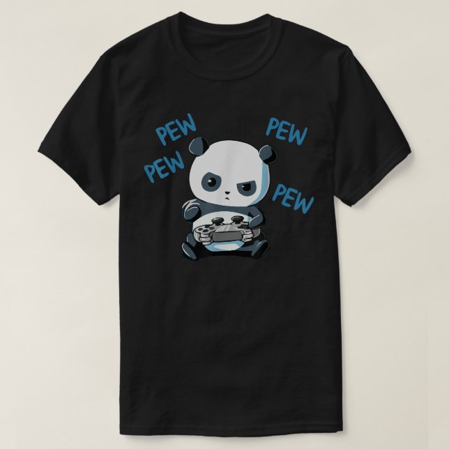 Cute Animal Panda Bear Play Games Gaming Panda gif T-Shirt (Design Front)