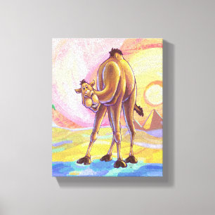Cute Animal Parade Camel Art Canvas Print