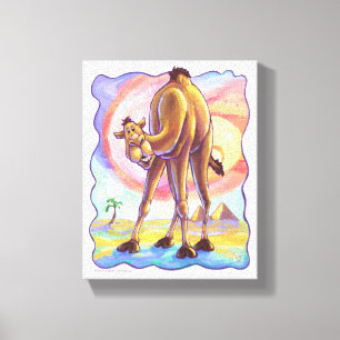 Cute Animal Parade Camel Art Canvas Print
