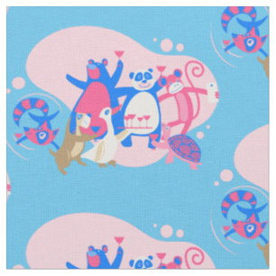 cute animal party selfie funny fabric