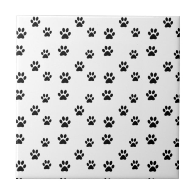 Cute animal paw prints design tile (Front)