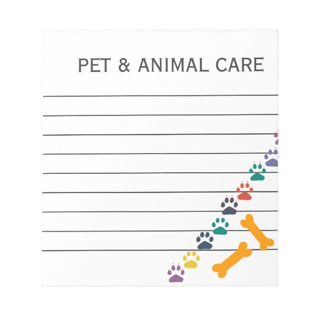 Cute Animal Pet Care Business Office Notepad (Front)