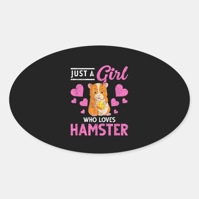 Cute Animal Pet Mum Hamster Oval Sticker (Front)