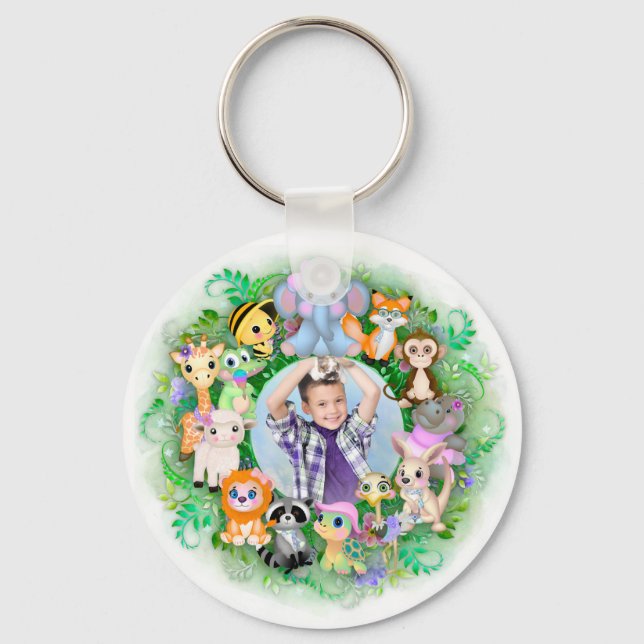 Cute Animal Photo Frame  Key Ring (Front)