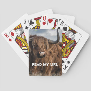 Cute Animal Poker Face Read My Lips Typography Playing Cards