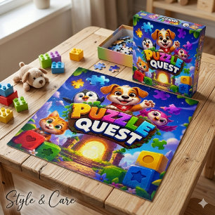Cute Animal Puzzle Adventure Fun Kids Game Art