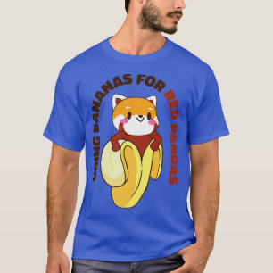 Cute Animal Red Panda Banana Fruit T-Shirt