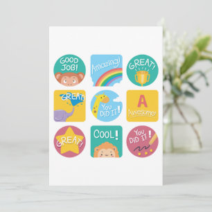 Cute Animal Reward Motivational Classroom Labels Invitation