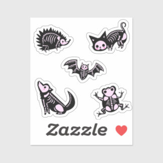 Cute animal skeletons sticker pack