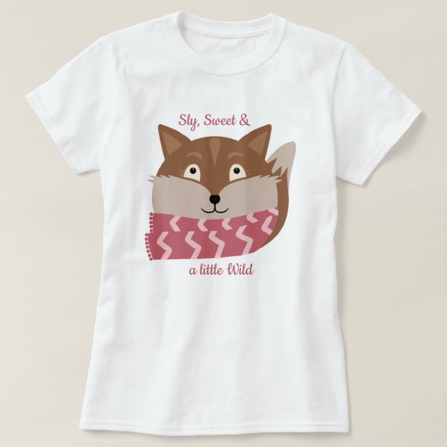 Cute Animal Sly, Sweet, Wild Fox T-shirt (Design Front)