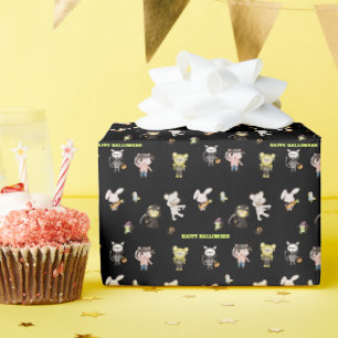 Cute Animal Spooktacular Halloween Wrapping Paper