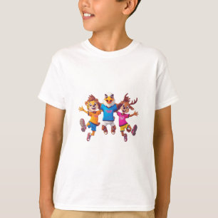 Cute Animal Sports Team Mascot Cartoon Design T-Shirt