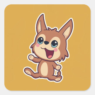 Cute Animal Square Sticker