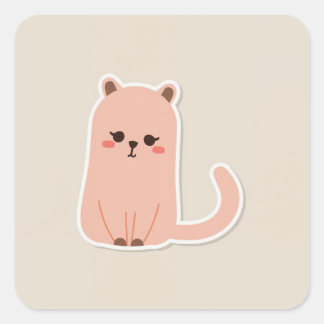 Cute Animal Square Sticker