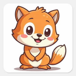 Cute Animal Square Sticker