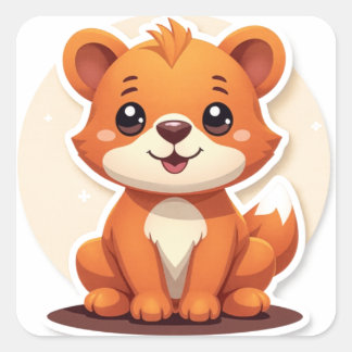 Cute Animal Square Sticker