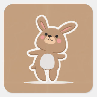Cute Animal Square Sticker