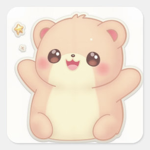 Cute Animal Square Sticker