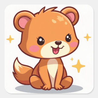 Cute Animal Square Sticker