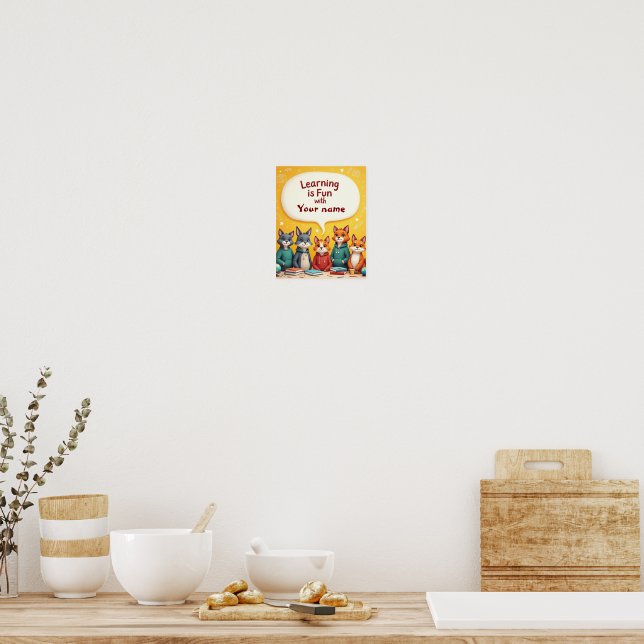 Cute Animal Teachers Editable Learning Poster (Kitchen)