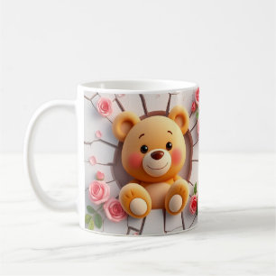 cute animal teddy bear Mug Wrap: 3D Design