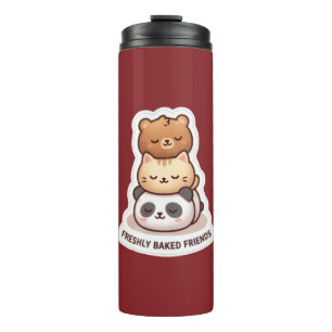 Cute Animal Thermal Tumbler Freshly Baked Friend
