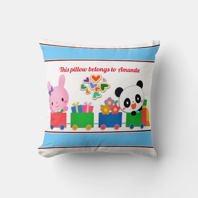 Cute Animal Train Cushion (Front)
