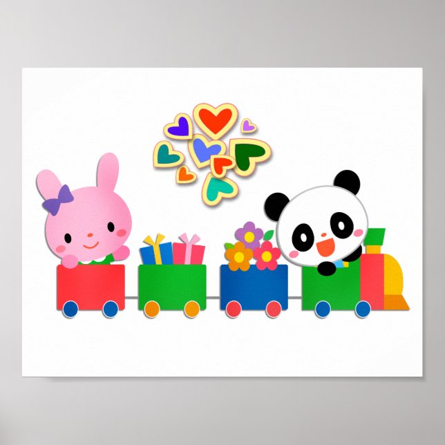 Cute Animal Train Poster (Front)
