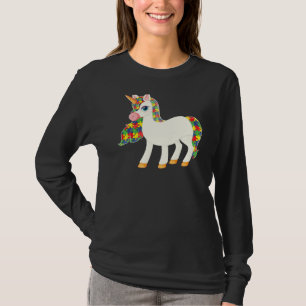Cute Animal Unicorn Mum Girl Autistic Child Autism T-Shirt
