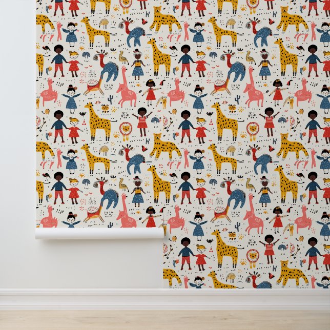 Cute animals and kids  wallpaper (Application)