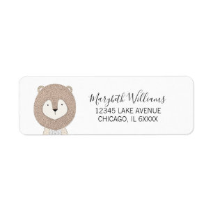 Cute Animals Baby Shower Address Labels   Lion