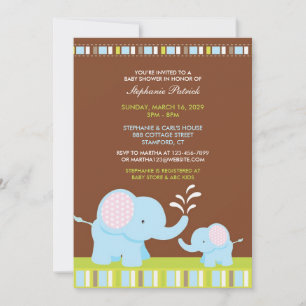 Cute Animals Baby Shower Flat Invitation