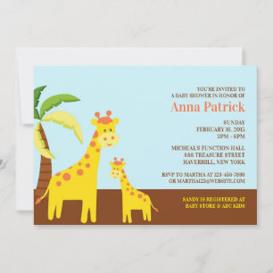 Cute Animals Baby Shower Flat Invitation