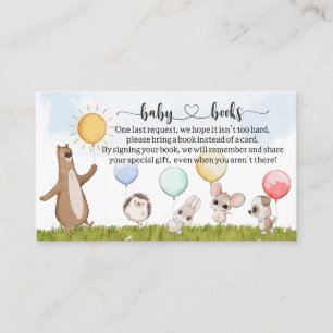 Cute Animals Baby Shower I Birthday Book request   Enclosure Card