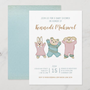 Cute Animals   Baby Shower Invitation