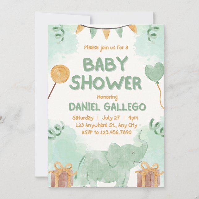 Cute Animals Baby Shower Playful Invitation (Front)