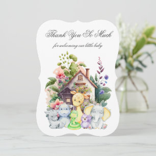 Cute Animals Baby Shower Thank You Card