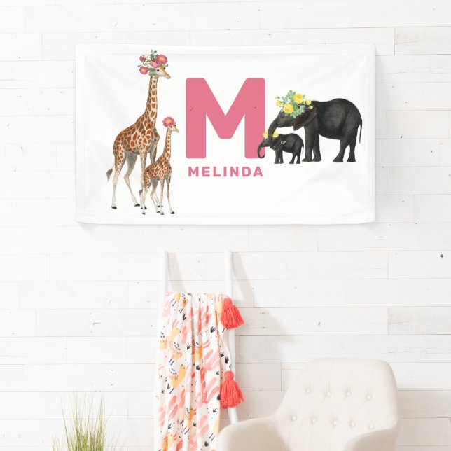 Cute Animals Baby's Nursery Kids Room Wall Décor  Banner (Insitu)